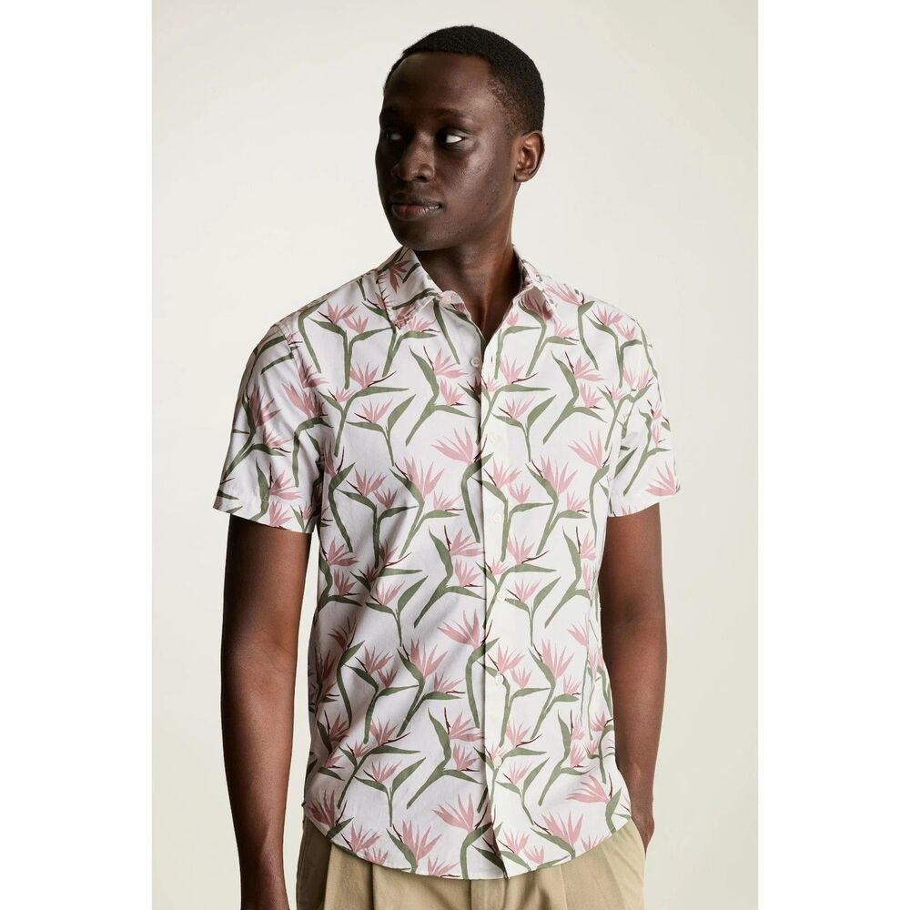 Bonobos Riviera Short Sleeve Birds Of Paradise Men's Shirt Slim Fit L 289351